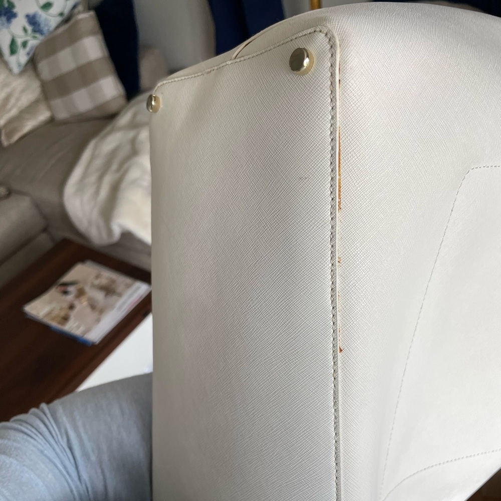 Kate Spade Lilly Avenue Carrigan Leather Large Tote in White/Blue - Picture 9 of 16